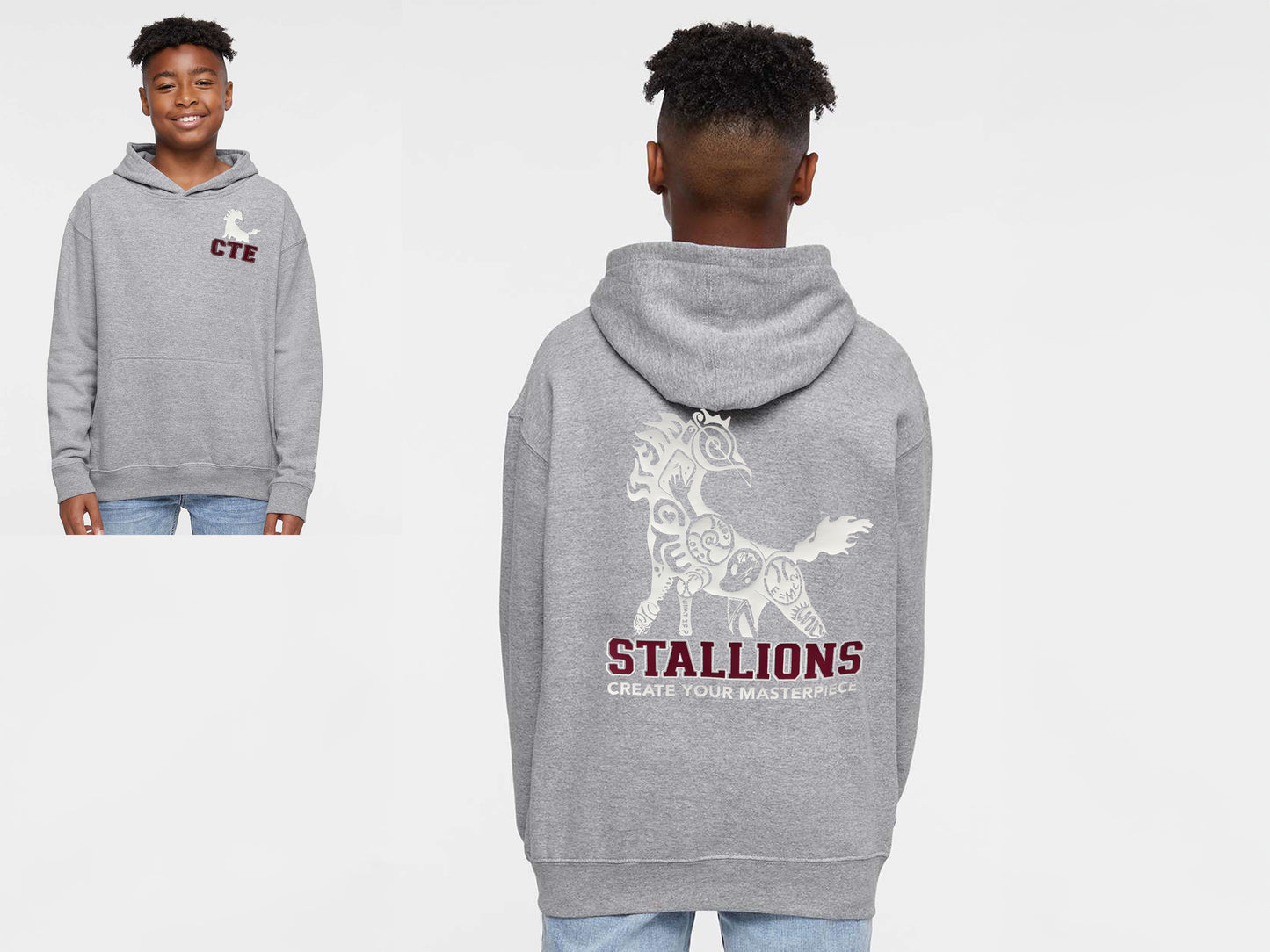CTE Stallions Hoodie - heather