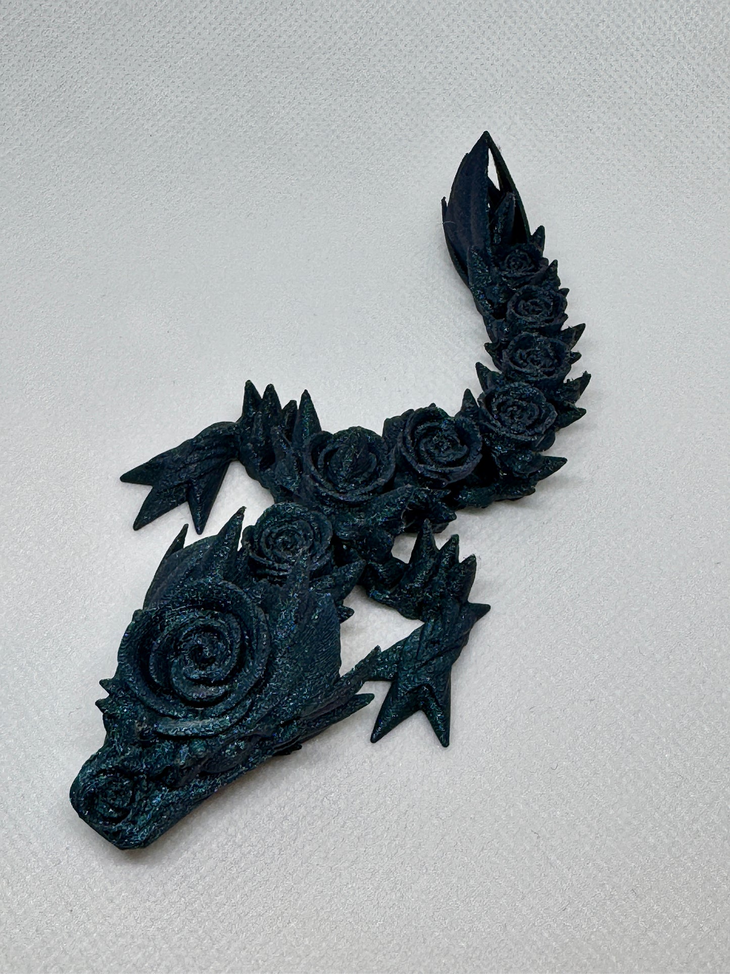 Baby Rose Dragon printed in Dark Magic (Glitter)