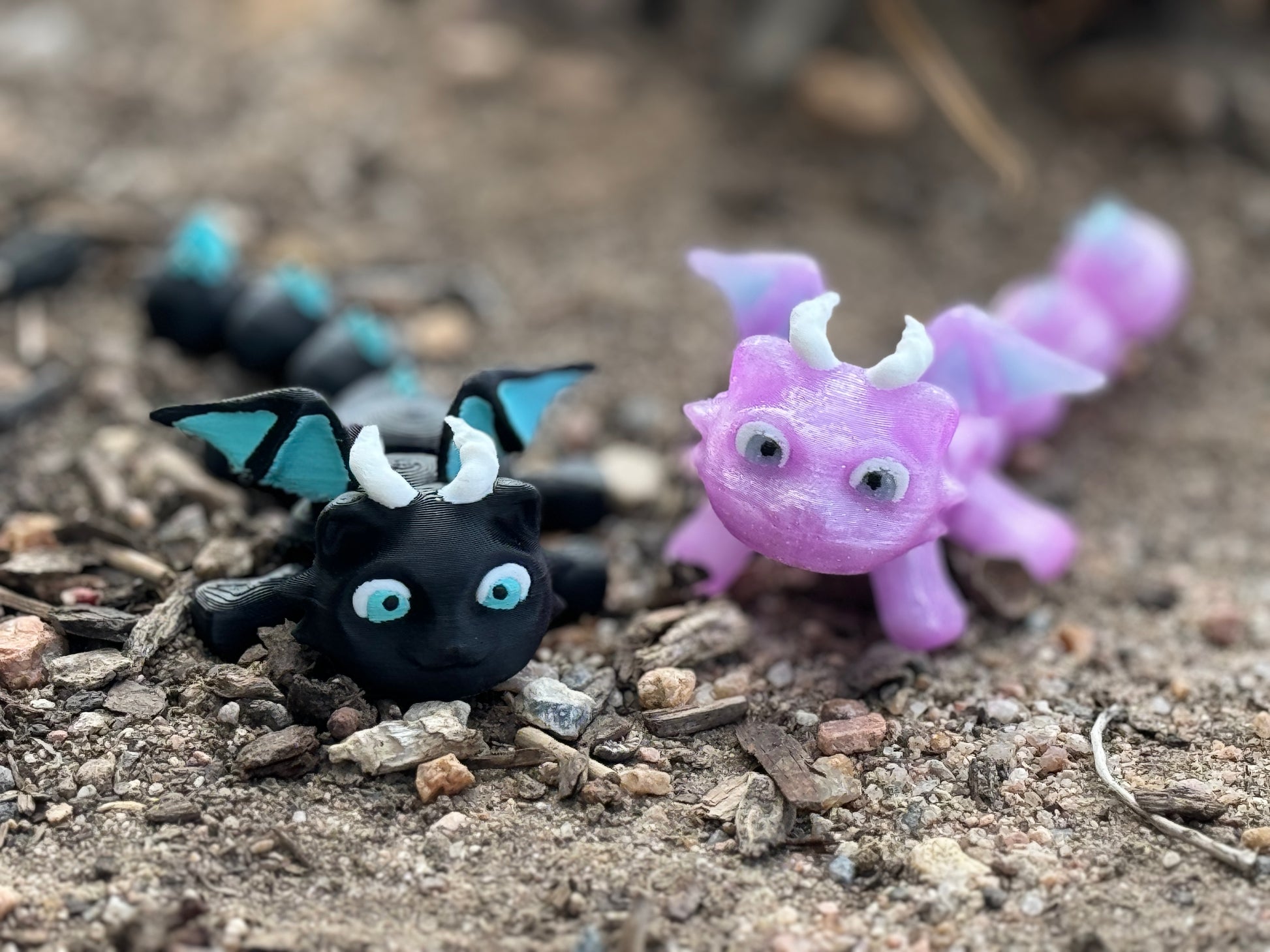 Teal Cat Articulated Dragon Kitties