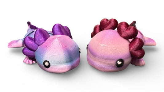 Axolotl and Heart Axolotl Figurines