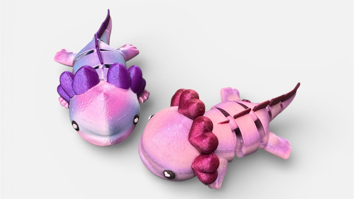 Axolotl and Heart Axolotl Figurines