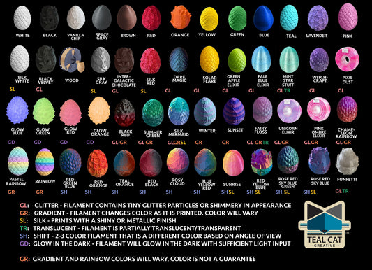 Teal Cat Creative Color Chart