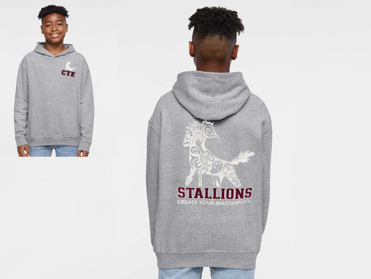 CTE Stallions Hoodie - heather