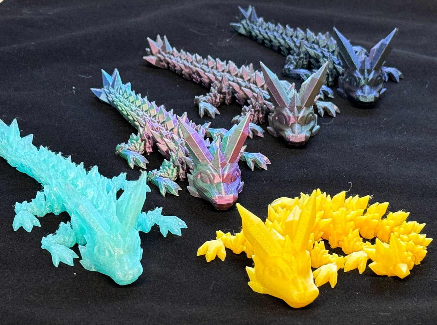 Horde of Baby Crystal Dragons printed in various colors.