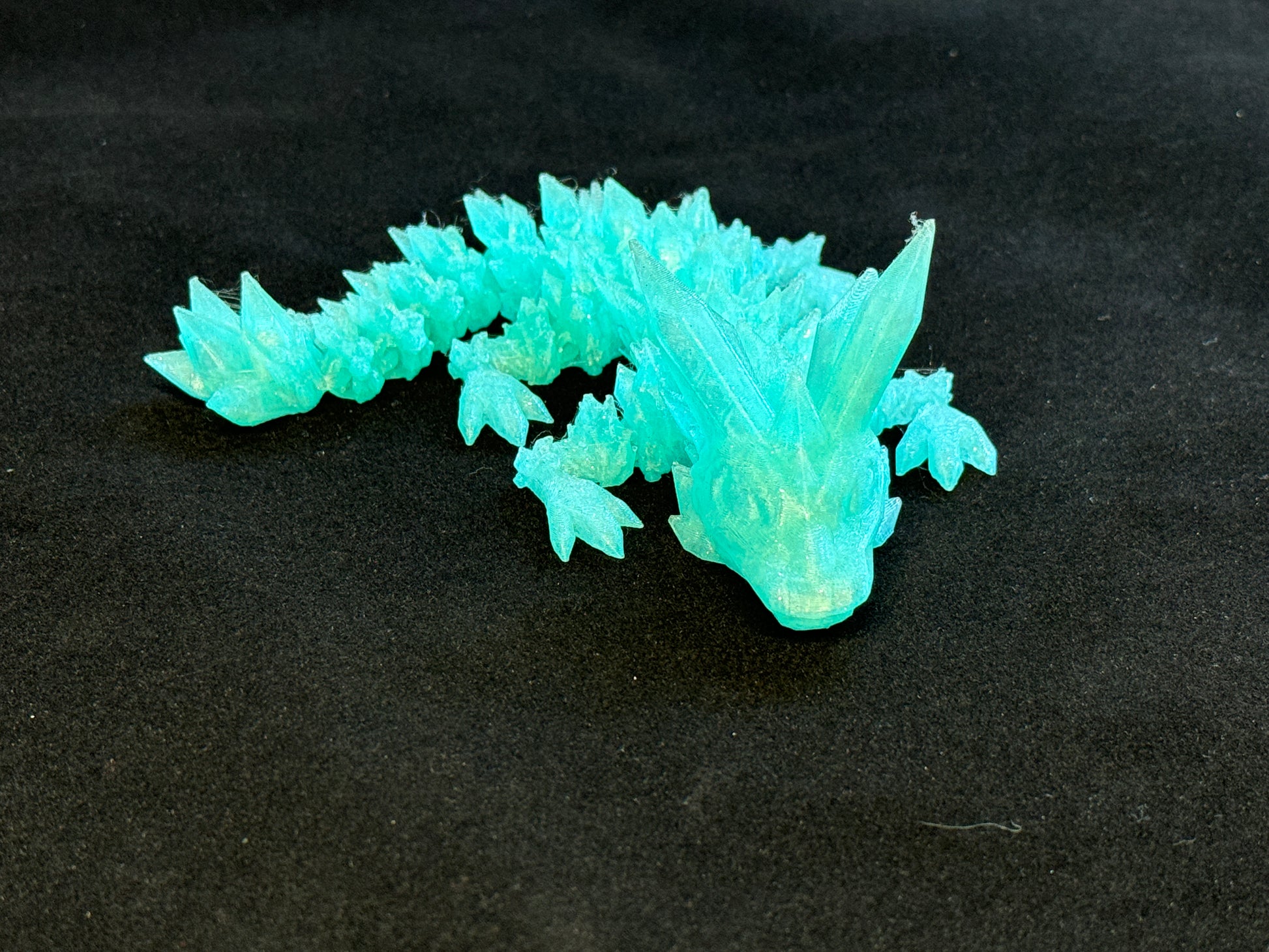 Baby Crystal Dragon printed in Mint Star Stuff (Glitter, Translucent)