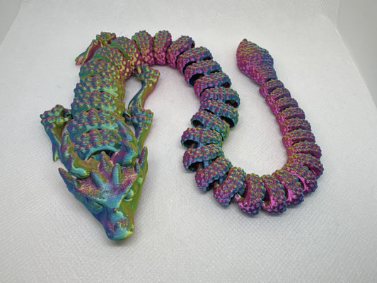 Teal Cat Horned Bristlecone Dragon (14 inches, customizable single color)