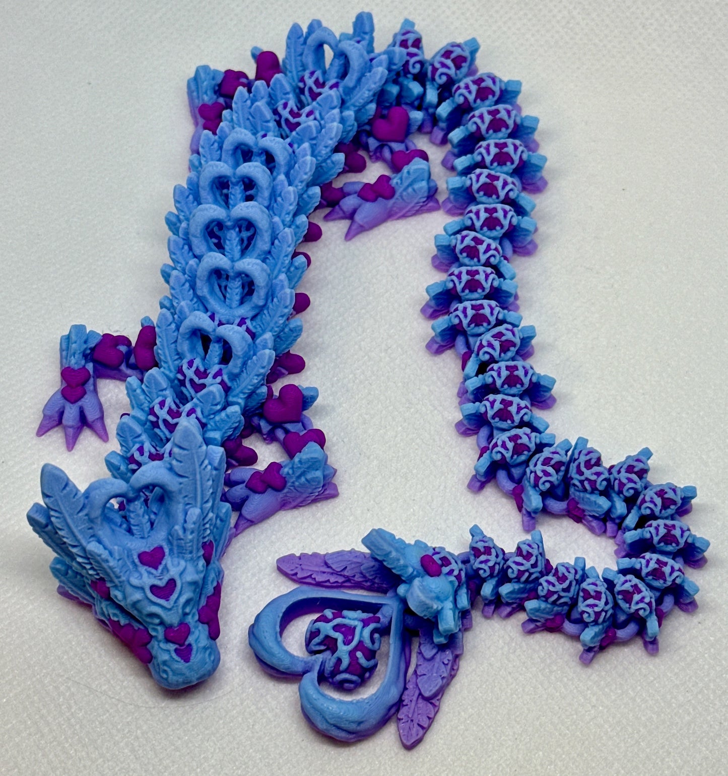 Light Heart Dragon printed in Unicorn (Gradient) and Purple