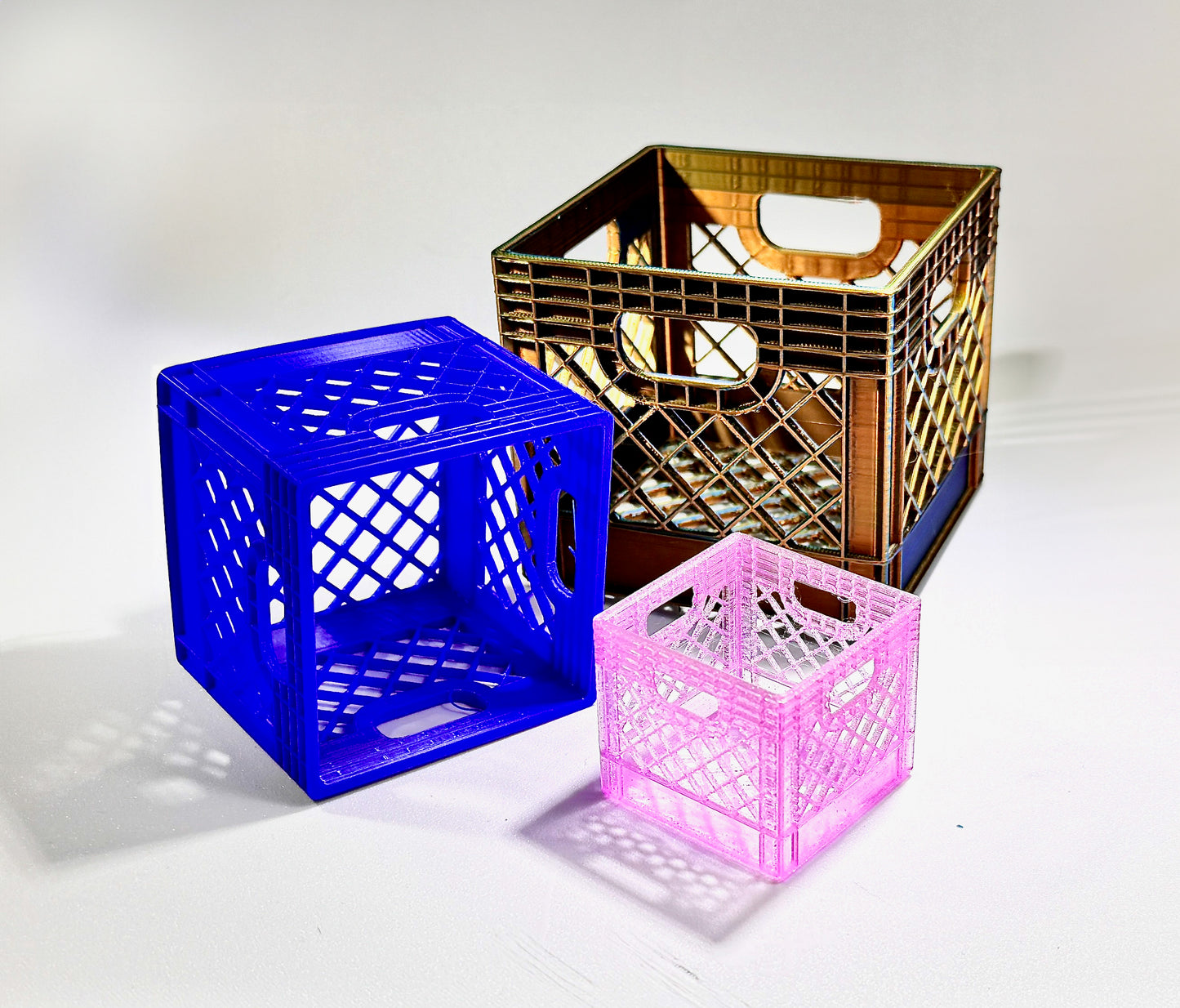 Miniature 3D Printed Milk Crate | Various Sizes | Tons of Colors