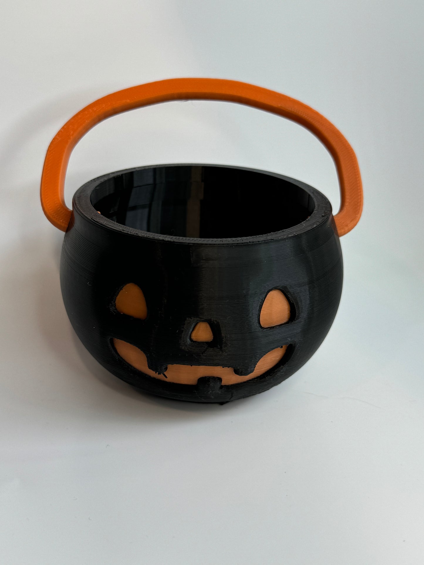 Teal Cat Jack O Lantern Pumpkin Bucket