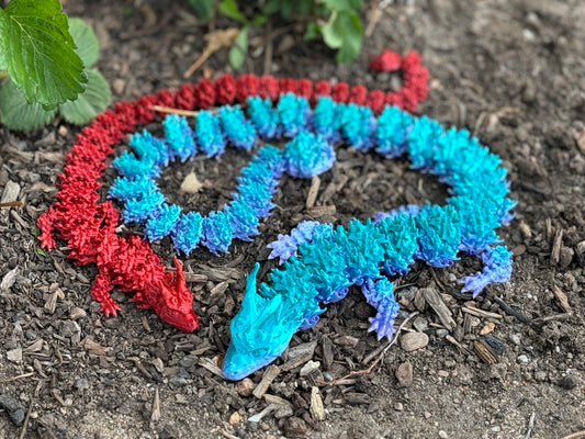 Teal Cat Fire Dragon (24 inches, customizable single color)