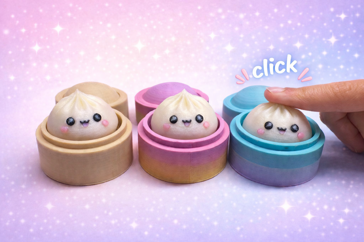Dumpling Fidget Clicker (with optional keychain)