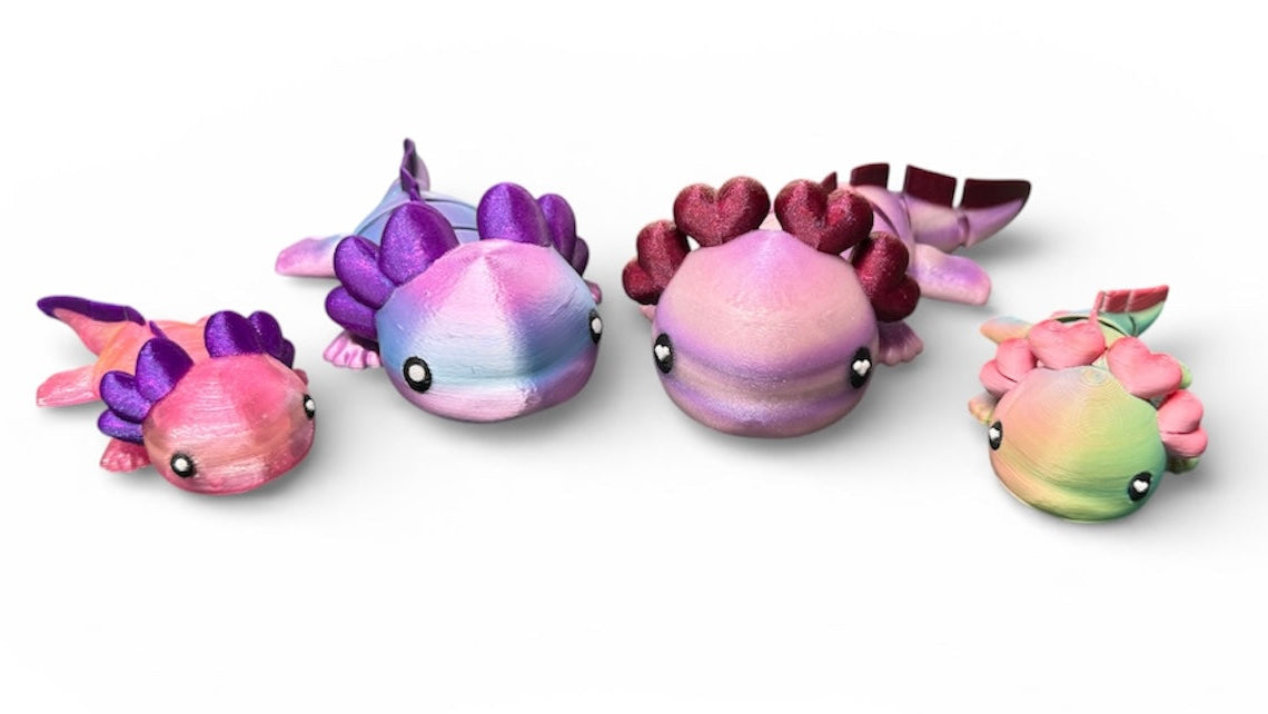 Axolotl and Heart Axolotl Figurines
