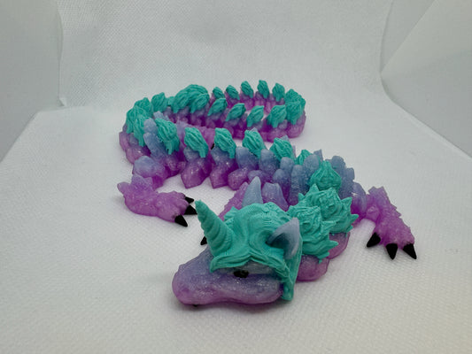 Alicorn Dragon printed in Fairy Floss, Teal, Black, and White