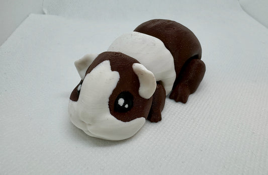 3-color Guinea Pig printed in White, Black, and Dark Brown Glitter