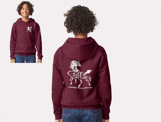 CTE Stallions Hoodie - Maroon - Gildan Softstyle