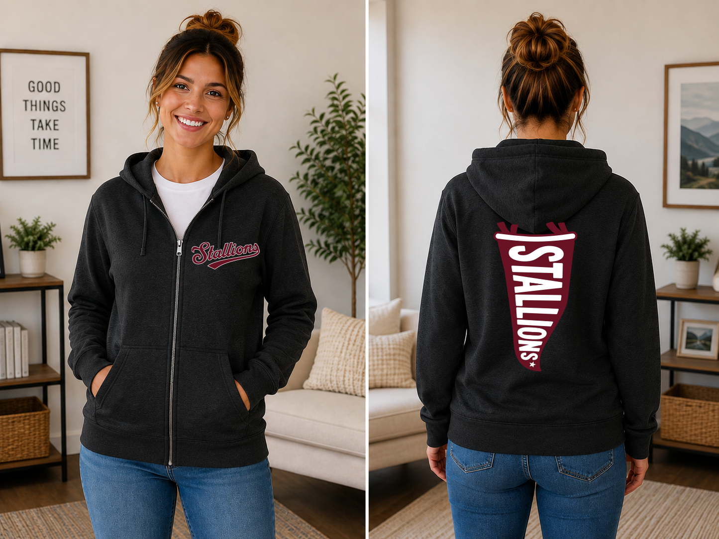 CTE Stallions Zip up hooded sweatshirt