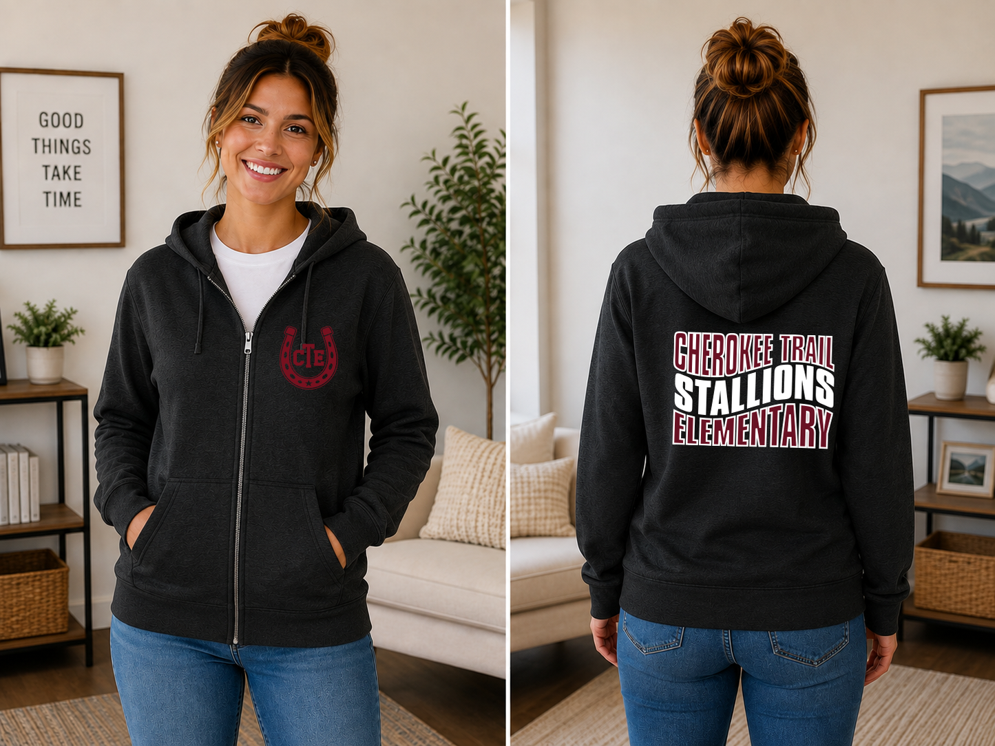 CTE Stallions Zip up hooded sweatshirt